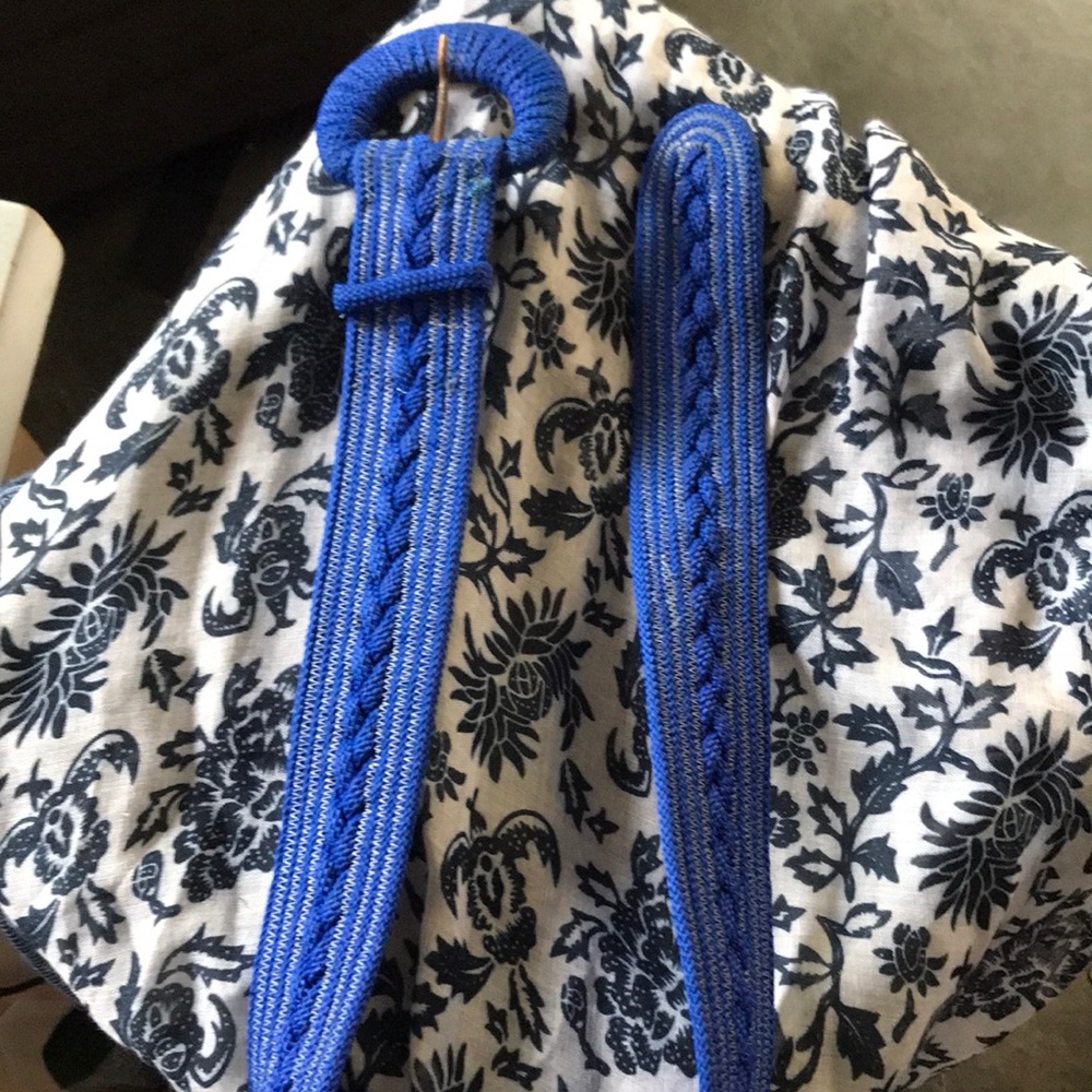 Womens vintage royal blue braided belt : Size Sml
